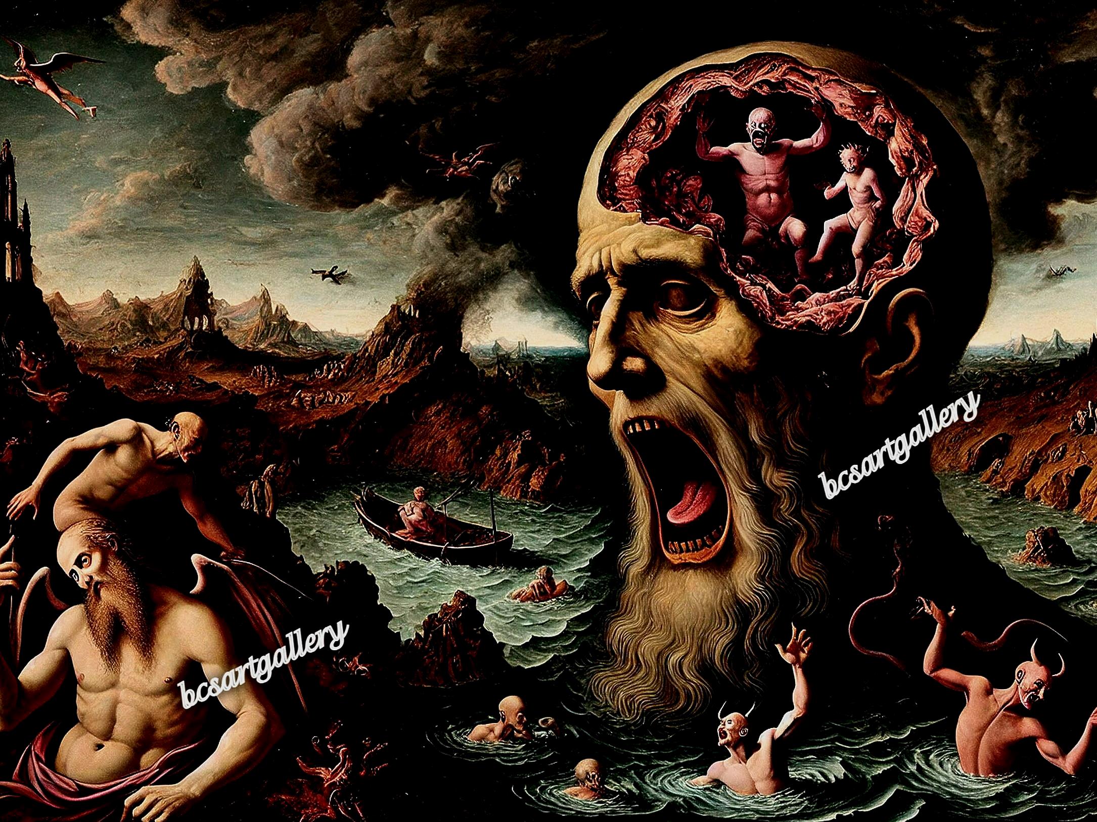 Christ in the Abyss Original Oil Painting on Canvas 100% Hand