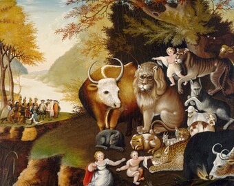 Edward Hicks The Peaceable Kingdom 1826 Museum Quality Hand Painted oil reproduction