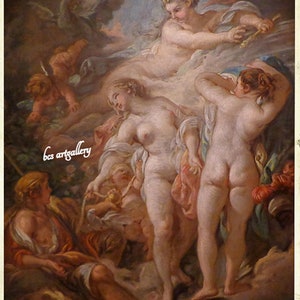 François Boucher The Judgement of Paris 1763 Le Jugement de Pâris Museum Quality Hand Painted oil reproduction Boucher Mythology Rococo