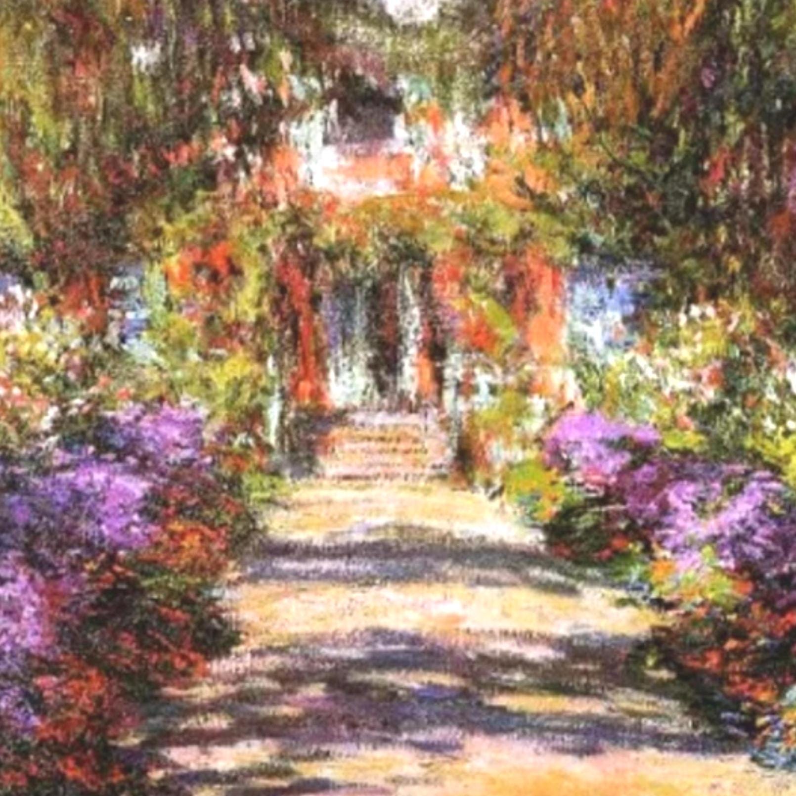 クロード・モネ - ジヴェルニーのモネの庭の小道 1902年 手描き油彩