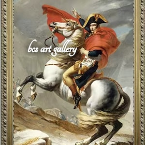 Napoleon Crossing the Alps Jacques-Louis David Hand Painted oil reproduction Napoleon war painting