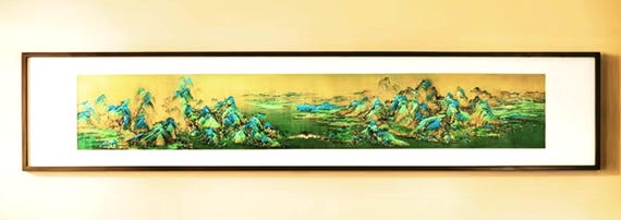 銅版画レプリカ｜王希孟作「千里河山図」｜中国宋代｜名画