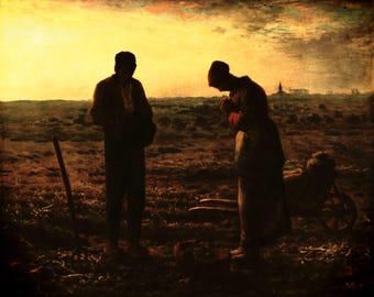ジャン＝フランソワ・ミレー「天使の祈り」1857-59年、高品質の手描き