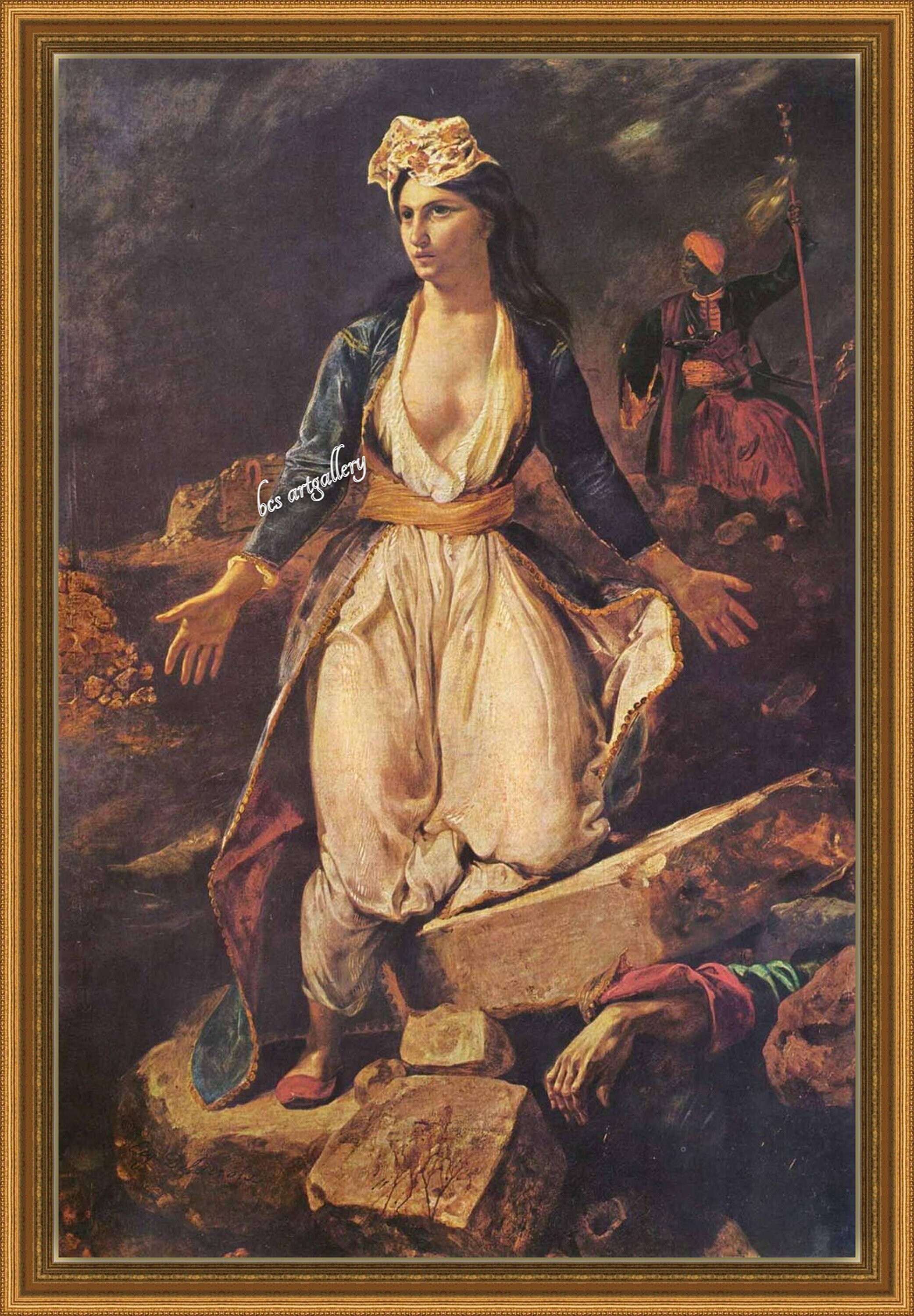 DELACROIX RE:dO 廃盤 貴重 Eugène Delacroix Greece on the Ruins of Missolonghi 1826 Hand