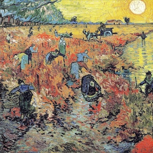Vincent Van Gogh - The Red Vineyard 1888 Museum Quality Hand Painted oil reproduction Van Gogh trendy home decor