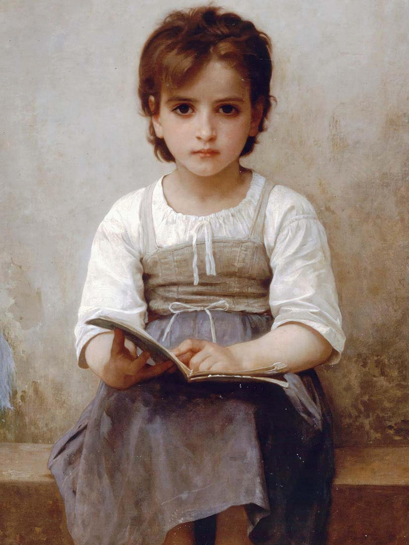 ウィリアム・アドルフ・ブグロー『困難な教訓』1884年 美術館品質の