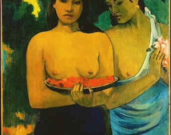 ポール・ゴーギャン「果物を持つ女性」1893年、高品質の手描き油絵複製