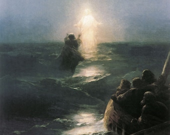 Jesus Walks on Water Christ on Sea Ivan Aivazovsky - 9 Handmade