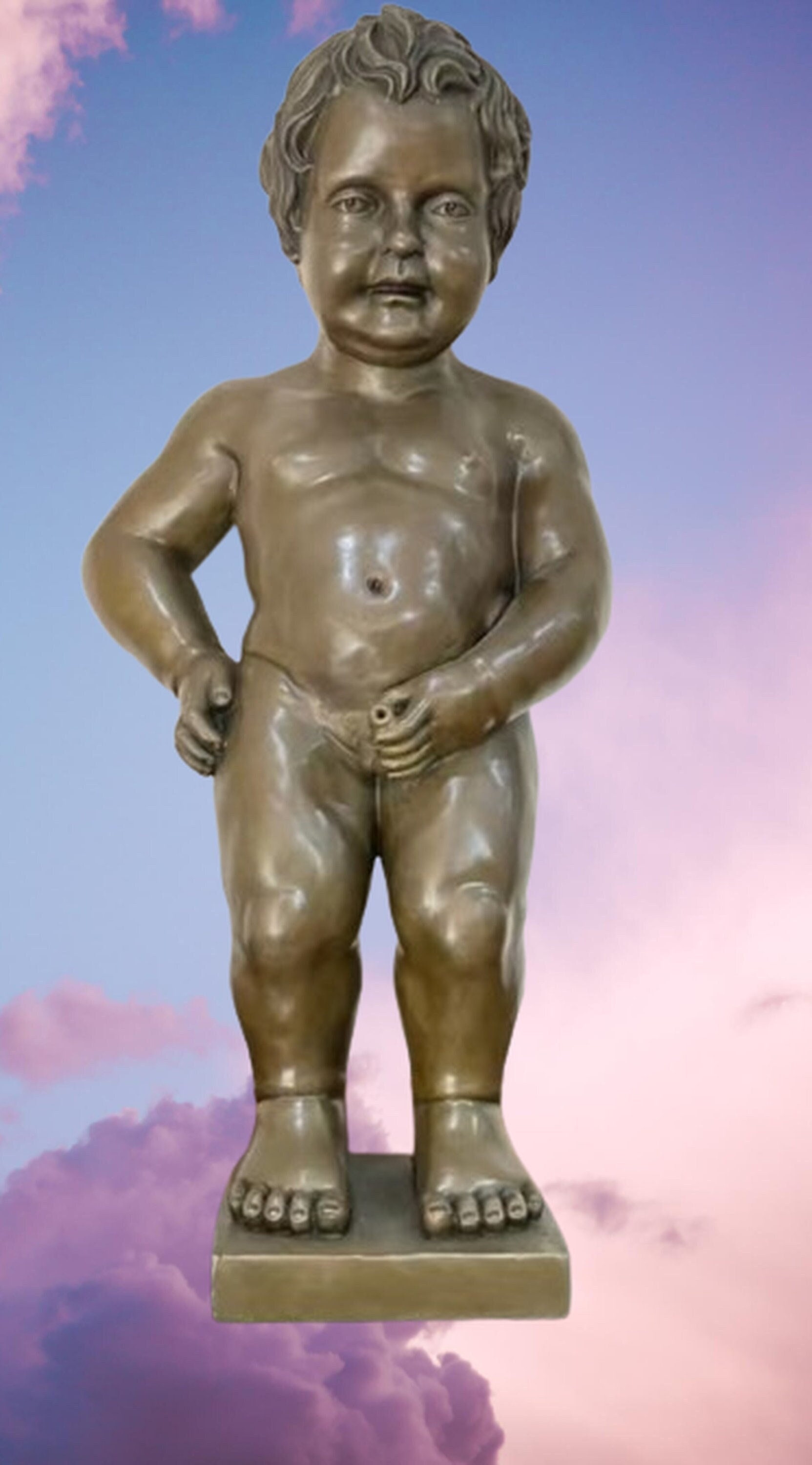 Large Manneken Pis Bronze Fountain Sculpture Brussels Little