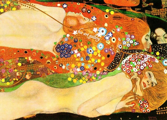 水の蛇 II グスタフ・クリムト手描きの油絵複製、最も高価なクリムトの