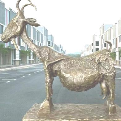 ピカソ「雌ヤギの彫刻」1950年ヤギブロンズ彫刻ル・シェーヴルシュル