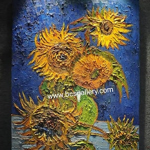 Vincent van Gogh Girasoli 1888 Riproduzione a olio dipinta a mano di qualità museale Van Gogh disperso in Giappone dalla seconda guerra mondiale Vaso di sei girasoli