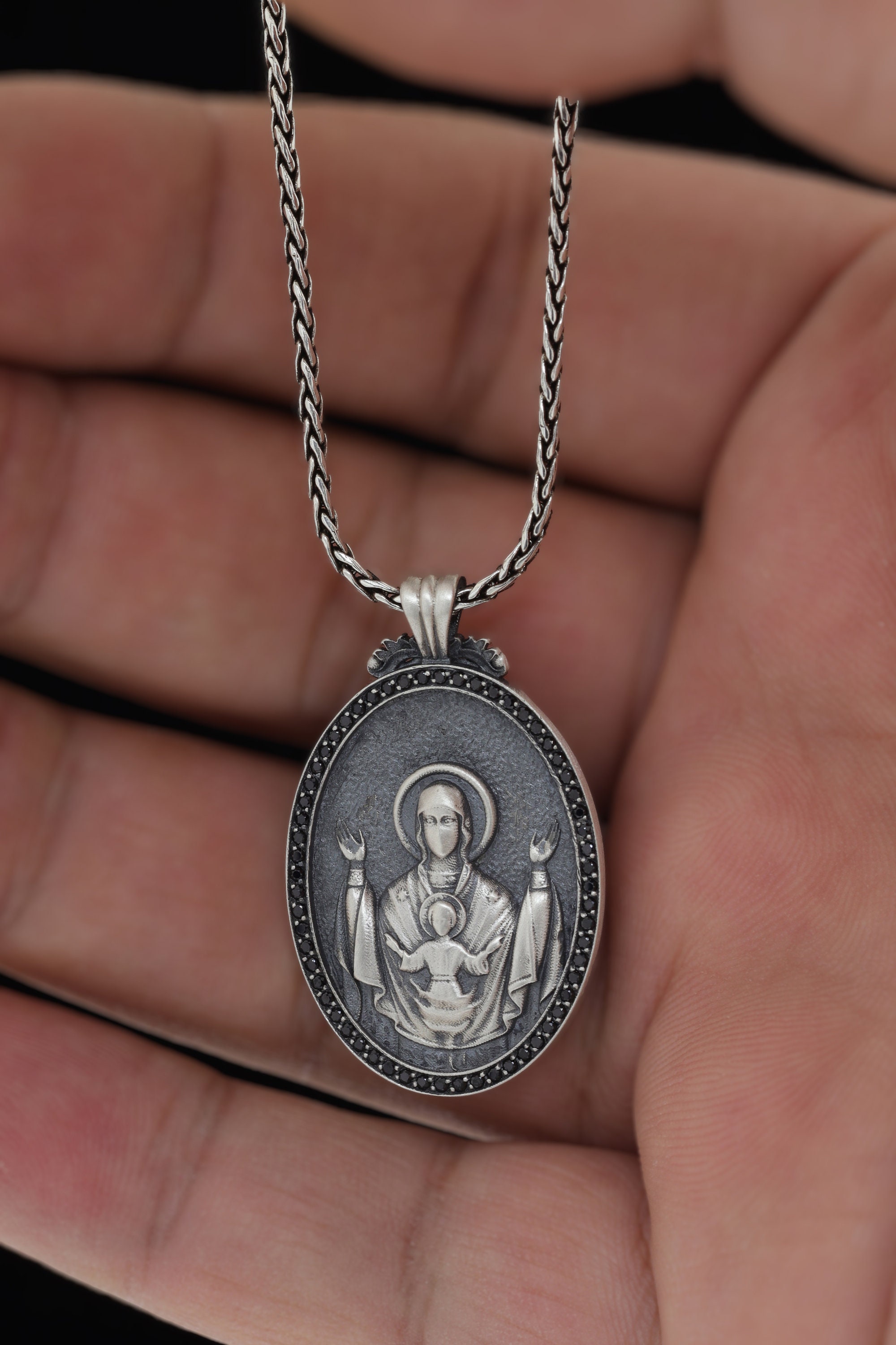 Slver Vrgn Mary Men Necklace Baby Jesus Pendant Chrstan | Etsy Slver Vrgn Mary Men Necklace Baby Jesus Pendant Chrstan | Etsy