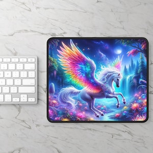 Pegasus Mouse Pad - Enchanted Mythical Design, Fantasy Desk Mat, Unicorn Office Pad, Mystical Mouse Pad, Colorful Gaming Pad.