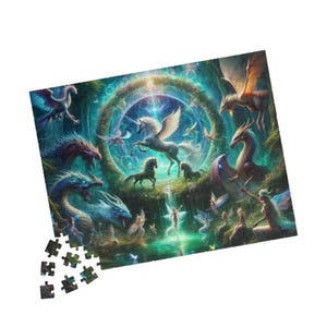 Enchanting Fantasy Unicorn Jigsaw Puzzle - Mystical Creatures, 110, 252, 520, 1014-pieces, Perfect for Kids and Puzzle Enthusiasts