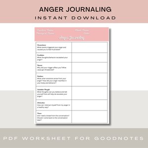 Build Patience and Control Anger | Anger & Stress Management Worksheet | Therapist Worksheets | Destress from Work | Couple Therapy