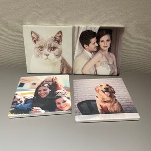 Customizable Colored-Print Photo Ceramic Coasters - Unique and Meaningful Home Décor - Water Absorbing and High-Temperature Resistant