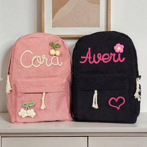 Sac à dos personnalisé monogramme filles garçons, cartable personnalisé pour enfants, joli sac à dos bébé avec nom, rentrée des classes, cadeaux pour tout-petits