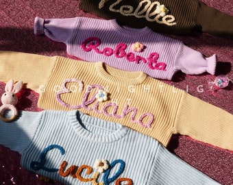 Handcrafted Baby Name Sweater, Customized Newborn Sweater, Personalized Baby Sweater,Unique Birthday Present For Baby Girl Boy