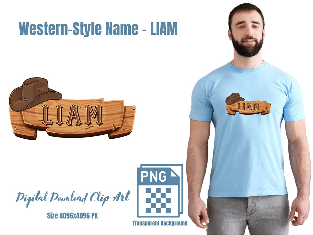 Westernstyle Name LIAM SVG/PNG Digital Download Clip Art Etsy