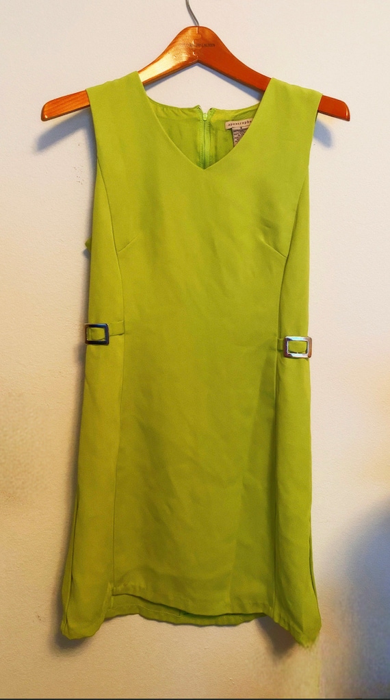 Vintage Lime Green Apostrophe Dress