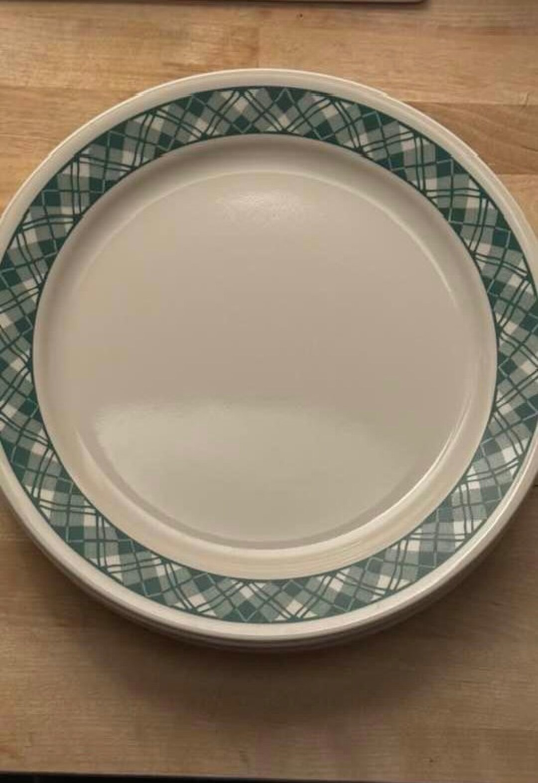 Corning Corelle Green Plaid Dinner Plates Set of 4 Etsy