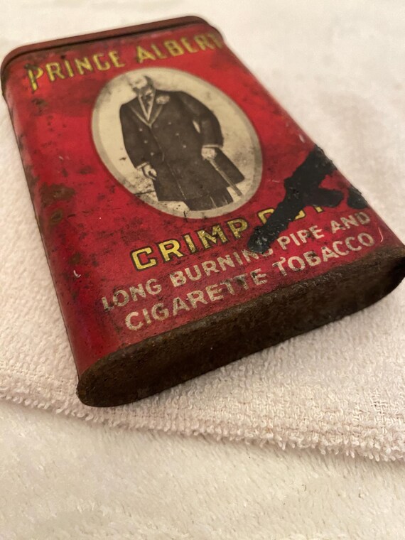 Vintage Prince Albert Crimp Cut Tobacco Tin – Retro Man Cave Decor