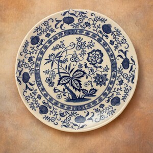 Vintage Blue Onion 9” Luncheon Plates - set of 6