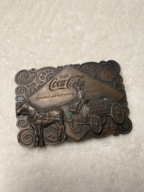 Vintage Coca-Cola Company Brass Belt Buckle