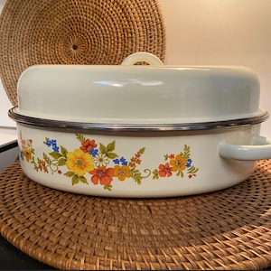 Vintage JMP Sweet Flowers Roasting Pan made in Spain
