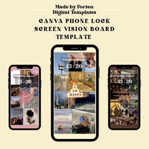 Digital Vision Board Vorlage für Canva | Manifestiere Deine Träume und zielgerichtete Ziele