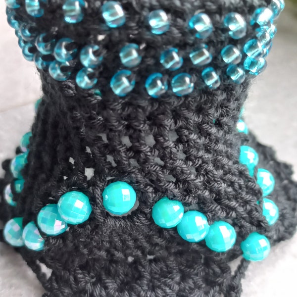 braided cuff bracelet, beaded bracelet