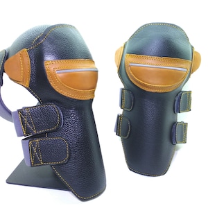 Articulated knee pads made of natural leather,with Reflector produced for the first time in the world