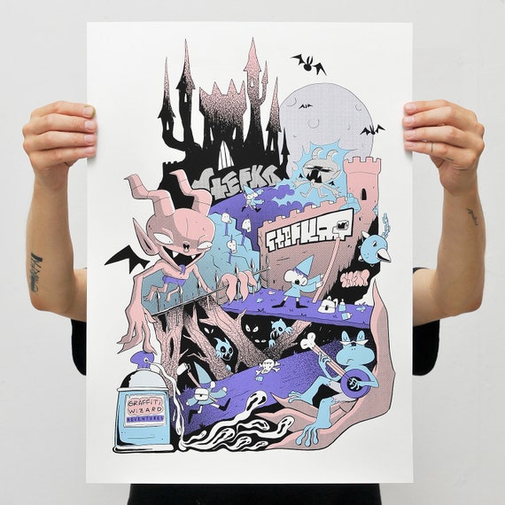 GRAFFITI WIZARD - Screen-printed Poster - Etsy