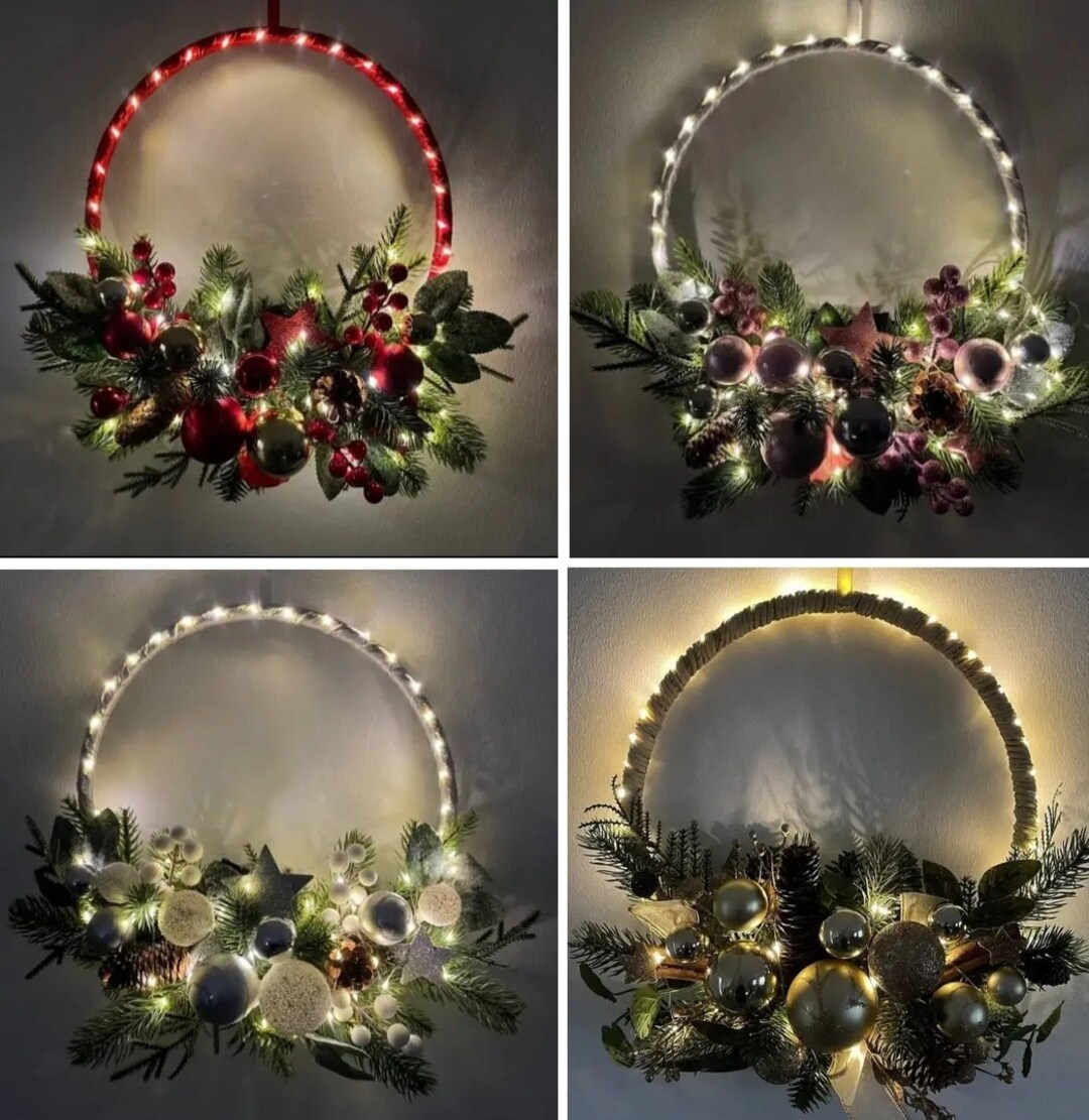 LED Christmas Wreaths Etsy UK