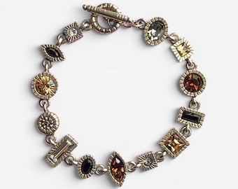 Patricia Locke Vintage geometrische Swarovski-kristal schakelarmband