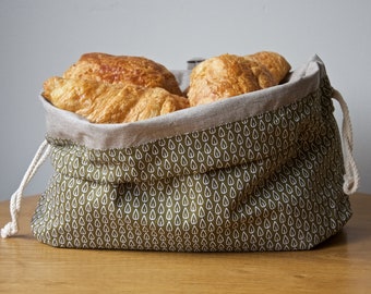 reversible basket bread bag CAFE LIN model