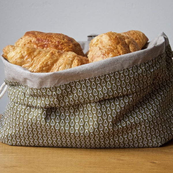 reversible basket bread bag CAFE LIN model
