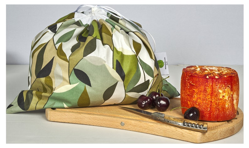 Salad bag raw vegetable bag cheese bag ham bag Laurier model in cotton and coated cotton image 1