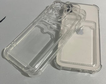 Clear Phone Case With Card Holder Slot For iPhone 12, 13, 14 All Versions