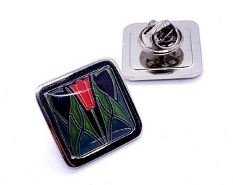 Art Deco Tulip Pin Badge