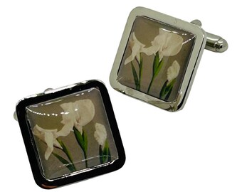White Irises Cufflinks
