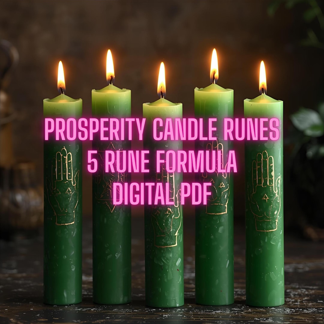 Prosperity Candle Rune Formula – 5 Rune Set for Wealth & Abundance ...