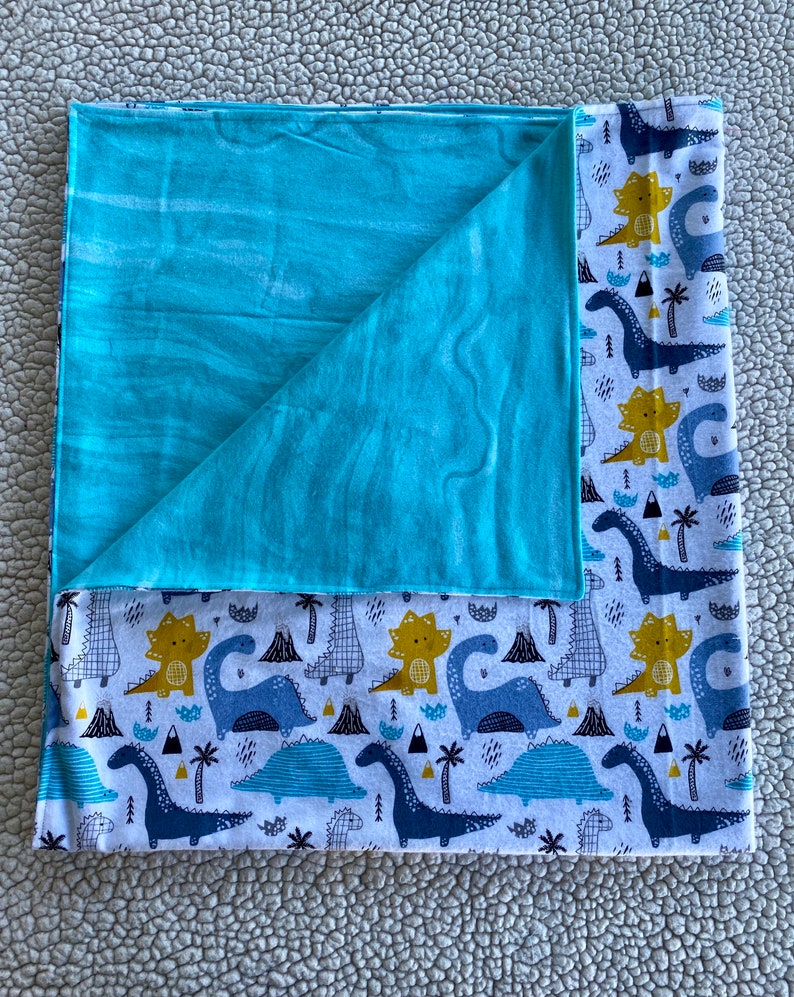 Blue Dinosaur Baby Blanket Gender Neutral Nursery Decor Etsy