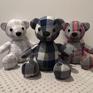 Memory Bear From Clothing, Memory Bear, Custom Keepsake Bear, Personalized Memorial Gift, Baby Clothes Bear, Grief Gift, Bereavement Bear