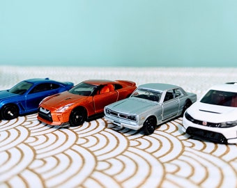 Tomica Japanese Car Figurine: Honda Civic, Nissan GTR, Subaru BRZ, Skyline - Collectible Diecast Models