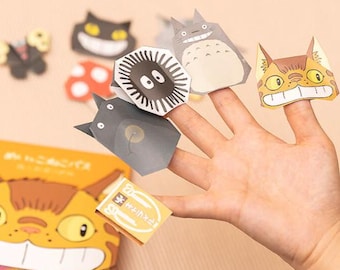 Studio Ghibli Museum Totoro and Catbus Origami Set Easy English Instructions Finger Puppet Paper Craft Japan: 10 Designs x2
