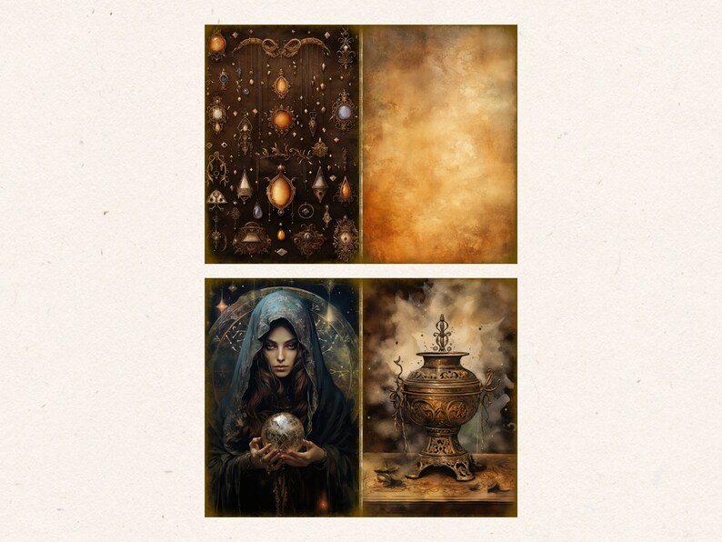 Fortune Teller Junk Journal Kit Tarot and Crystal Ball Junk Journal ...