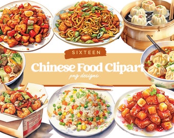 Chinese Food Clipart | Watercolor Food Clipart | Dumpling PNG | Fried Rice Clipart | Wonton Clipart | China Clipart | Kawaii Clipart