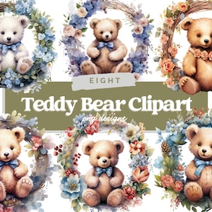 Teddy Bear Clipart JPGs, High Quality, Digital Planner, Paper crafts, Watercolor, Teddy bear png, Teddy Bear, Teddy Sublimation, Teddy png